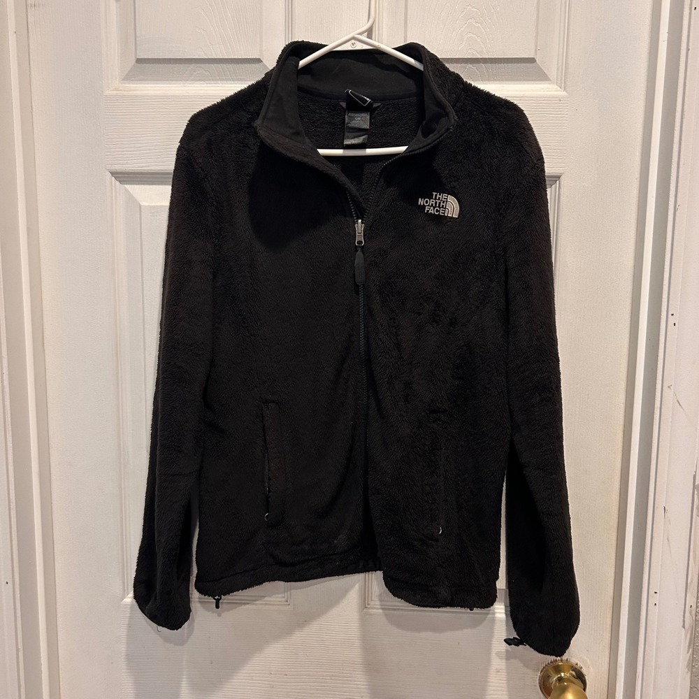 The North Face Osito Fleece Jacket Womens Large Black Full Zip High Pile Soft